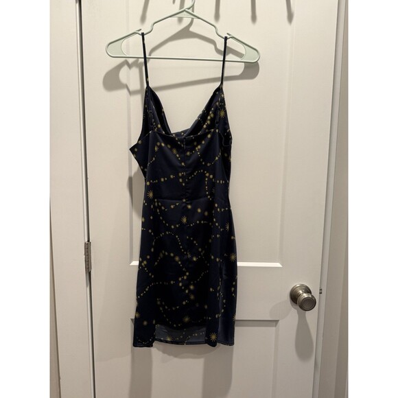 Urban Outfitters Mallory Celestial Slip Dress, Navy & Gold, Sz M Medium - Picture 8 of 8